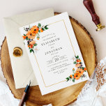 Hochzeitseinladung für Zitrusfrüchte Einladung<br><div class="desc">Grünes Thema mit Aquarell Zitrusorangen und einem eleganten Imitat Goldrahmen. Der Text und die Farben können personalisiert sein,  um Ihrem Hochzeitstil zu entsprechen.</div>