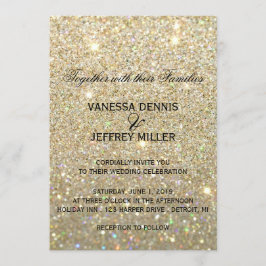 Hochzeitseinladung - Gold Glit Fab und zwei Einladung