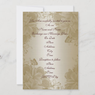 Hochzeitseinladung Goldsatin-Plumeria Einladung