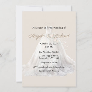 Hochzeitseinladung, Hochzeitskleid Einladung
