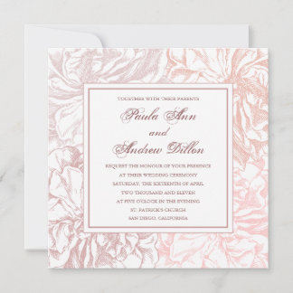 Hochzeitseinladung im Antik-Rosen-Design Einladung