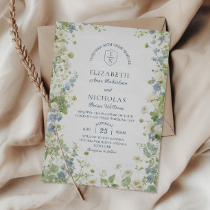 Hochzeitseinladung im Garten mit Vintage-Wildblume Einladung