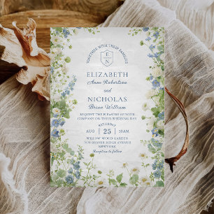 Hochzeitseinladung im Garten mit Vintage-Wildblume Einladung