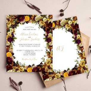 Hochzeitseinladung im Herbstblumen-Budget-Stil
