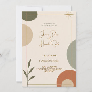 Hochzeitseinladung im Mid-Century-Modern-Stil Einladung
