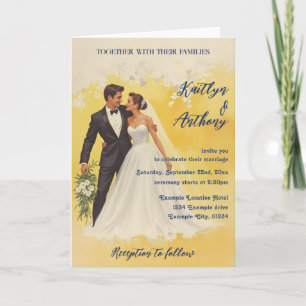 Hochzeitseinladung im Stil der Belle Époque Dankeskarte