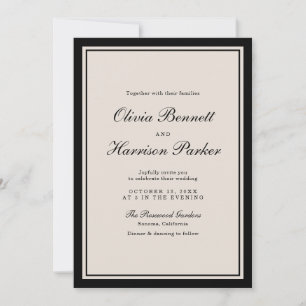 Hochzeitseinladung im Stil des alten Geldes in kla Einladung