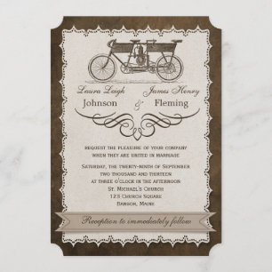 Hochzeitseinladung im Stil eines Tandem-Fahrrads a Einladung