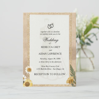 Hochzeitseinladung im Stil eines Vintage-Scrapbook Einladung