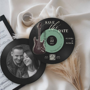 Hochzeitseinladung im Vintage-Look mit QR-Code für Save The Date