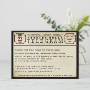 Hochzeitseinladung im Vintage-Telegramm-Stil Einladung