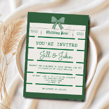 Hochzeitseinladung im Vintage-Zeitungsstil mit Sch