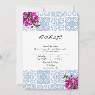 Hochzeitseinladung in blau-romantischem italienisc einladung