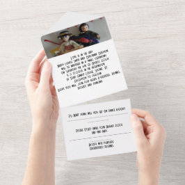 Hochzeitseinladung in einem all in one einladung