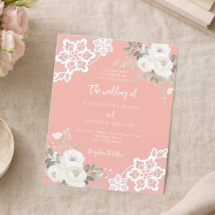 Hochzeitseinladung in Korallenrosa