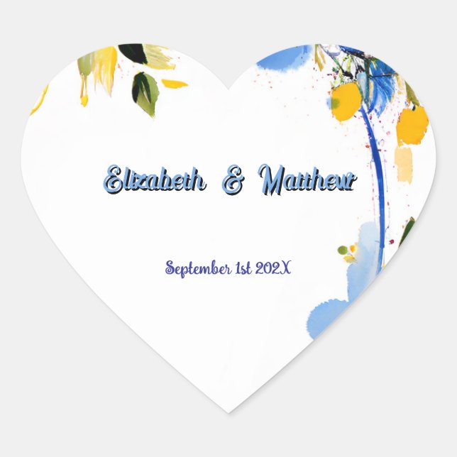 Hochzeitseinladung La Dolce Vita Herz-Aufkleber (Vorderseite)