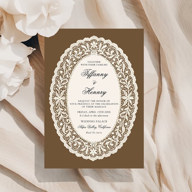 Hochzeitseinladung mit antiker Spitze Einladung (Von Creator hochgeladen)