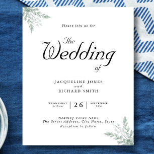 Hochzeitseinladung mit Budget-Eukalyptus-Grün Flyer