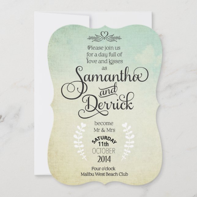 Hochzeitseinladung mit Gedicht Einladung (Vorderseite)