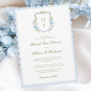 Hochzeitseinladung mit geriffeltem Hortensienkamm Einladung