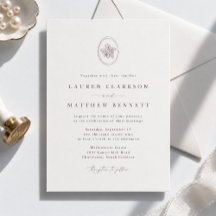 Hochzeitseinladung mit graviertem Eichen-Emblem im