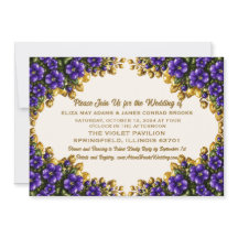 Hochzeitseinladung mit Illinois-Blau-Veilchen-Blum