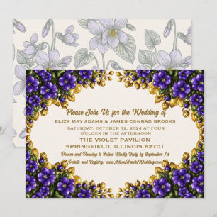 Hochzeitseinladung mit Illinois-Blau-Veilchen-Blum Save The Date