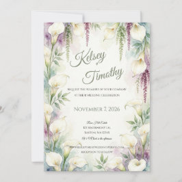 Hochzeitseinladung mit kaskadierenden Calla Einladung
