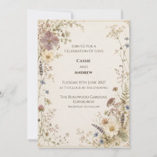 Hochzeitseinladung mit keltischer Distel Einladung