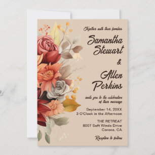 Hochzeitseinladung mit leichter Terrakotta-Herbstb Einladung