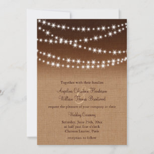 Hochzeitseinladung mit Lichterkette auf schattiert Einladung