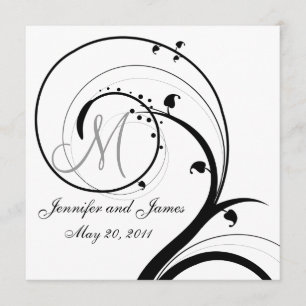 Hochzeitseinladung mit Monogramm - Rückseite Save The Date
