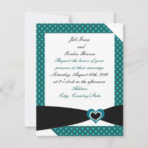 Hochzeitseinladung mit schwarzer Schärpe und Türki Einladung
