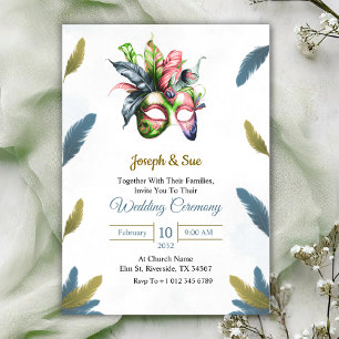 Hochzeitseinladung mit tropischen Blumen Einladung