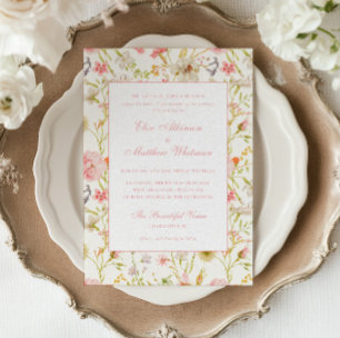 Hochzeitseinladung mit Vintage-Blumenmuster Einladung