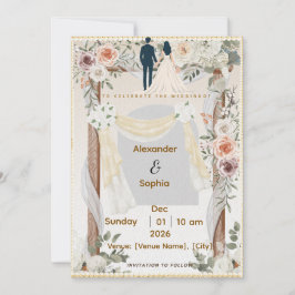 Hochzeitseinladung | Modernes bearbeitbares Templa Einladung