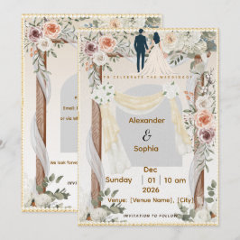 Hochzeitseinladung | Modernes bearbeitbares Templa Einladung