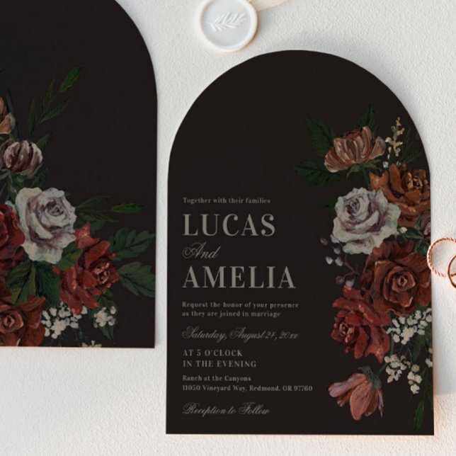 Hochzeitseinladung Moody Florals Arch Einladung (Von Creator hochgeladen)
