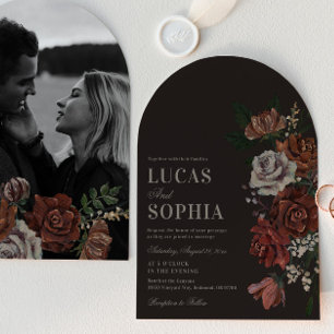 Hochzeitseinladung Moody Florals Arch Einladung