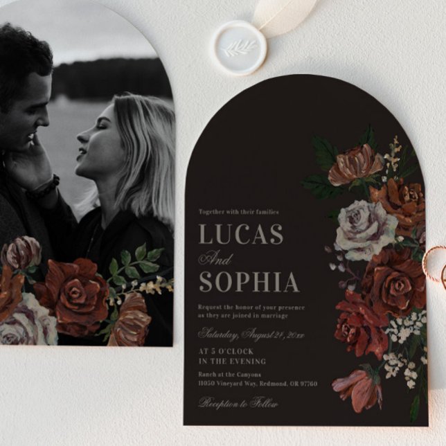 Hochzeitseinladung Moody Florals Arch Einladung (Von Creator hochgeladen)