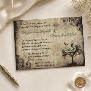 Hochzeitseinladung New Life Vintage Tree Einladung