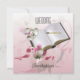 Hochzeitseinladung Rosa Florale Ringe Einladung