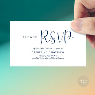 Hochzeitseinladung RSVP-Erinnerung, Modern Minimal Begleitkarte