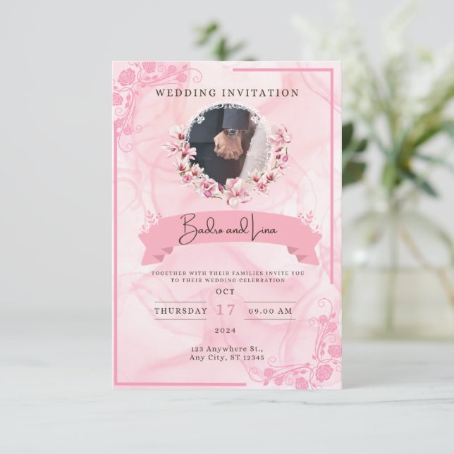 Hochzeitseinladung Save The Date (Stehend Vorderseite)