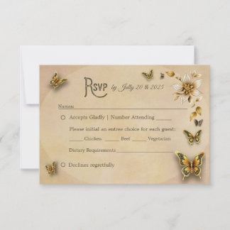 Hochzeitseinladung Schmetterlinge UAWG RSVP Karte