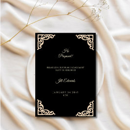 Hochzeitseinladung Schwarz Gold Karte