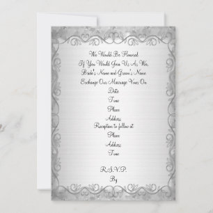 Hochzeitseinladung Silvery White Satin Hintergrund Einladung