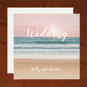 Hochzeitseinladung. Sonne, Sand, Meer und Himmel. Einladung