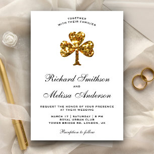 Hochzeitseinladung 'St. Patrick's Day Gold Clover' Einladung