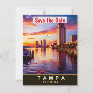 Hochzeitseinladung Tampa Florida Skyline Sonnenunt Save The Date
